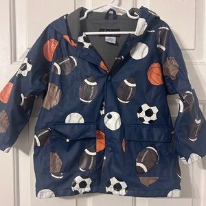 Foxfire for Kids Navy Sports-Print Hooded Raincoat - 3T